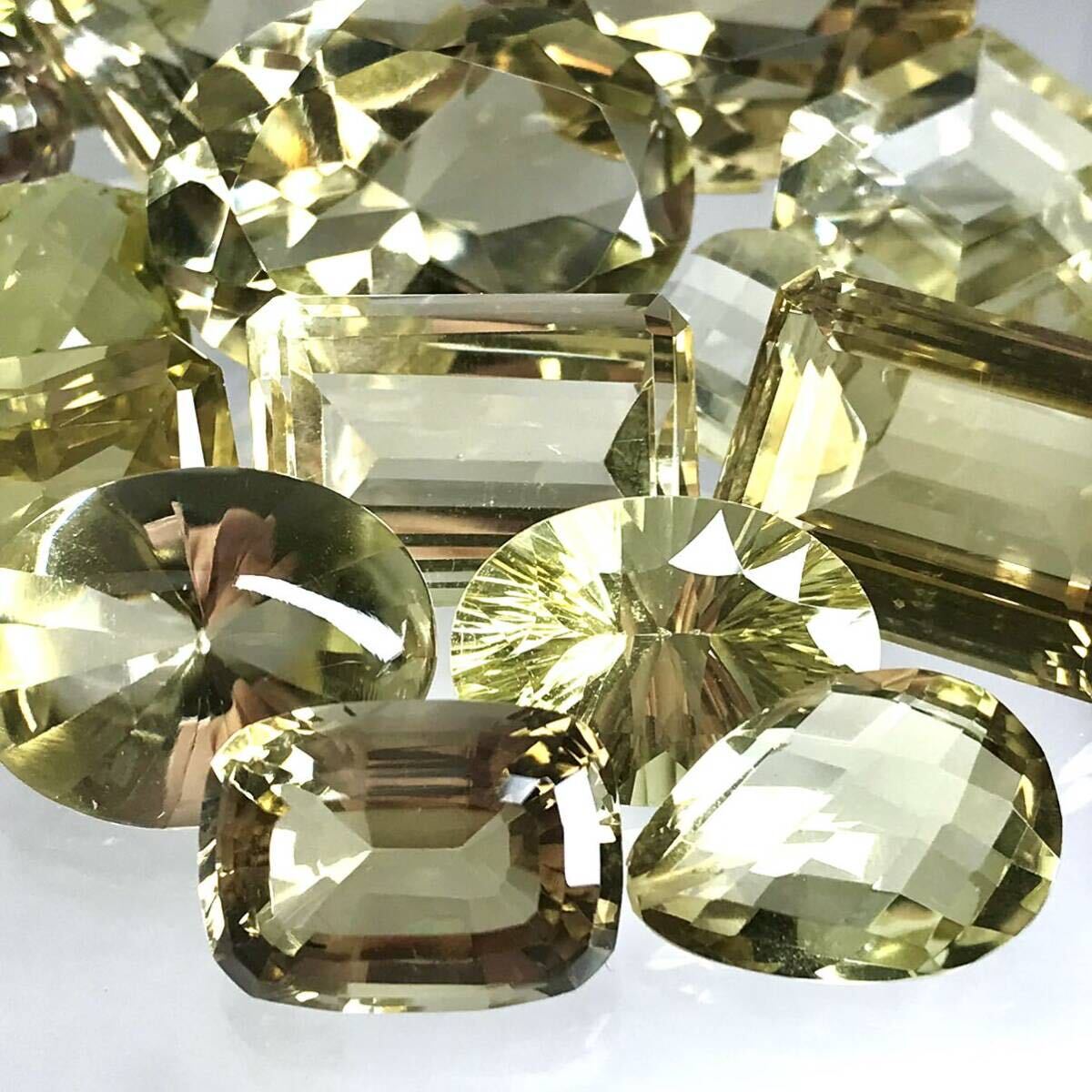 (天然イエロークォーツ16点おまとめ 300ct)m ルース 裸石 宝石 ジュエリー jewelry yellow quartzクォーツ i_画像2