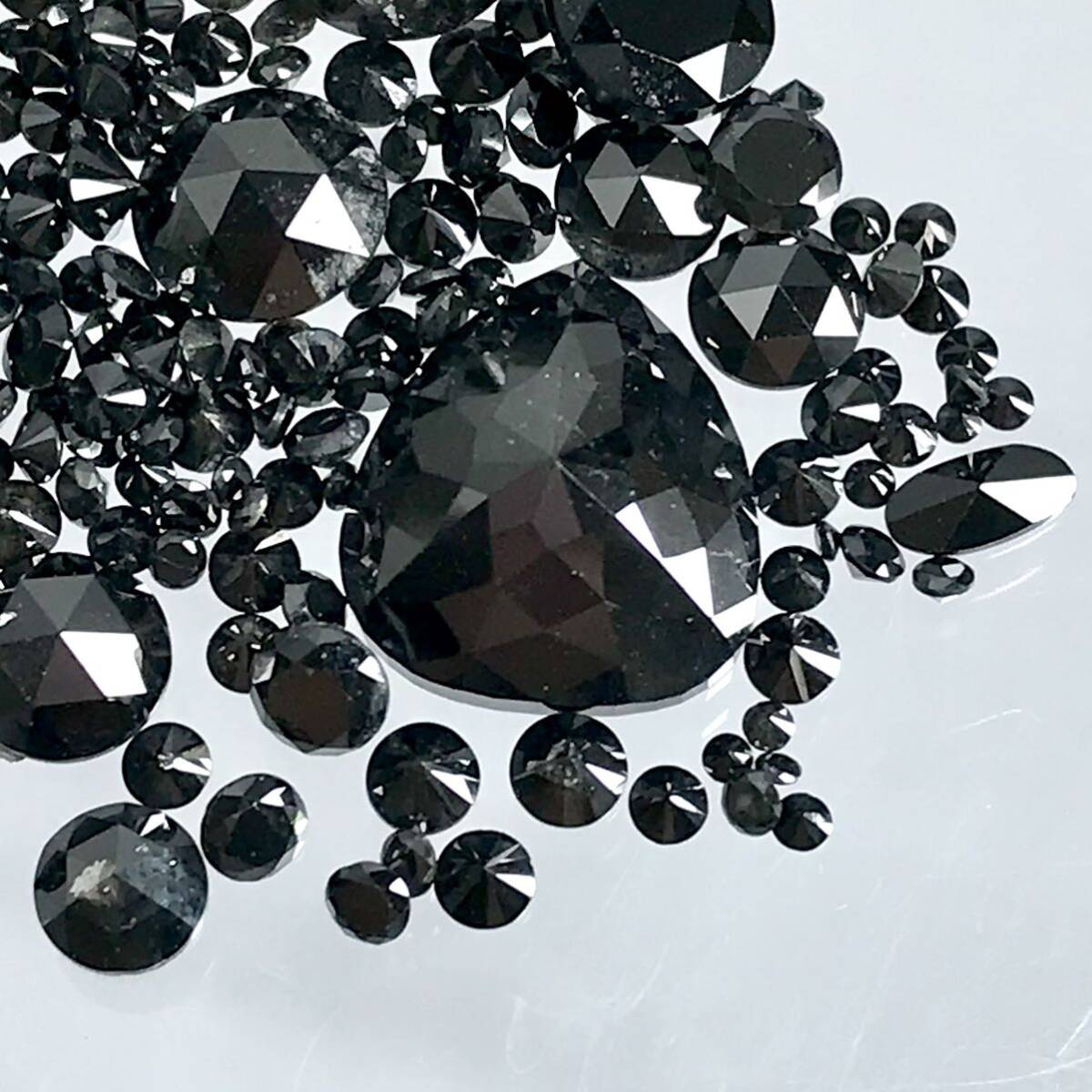 (天然ブラックダイヤモンドおまとめ10ct)m 約2g ルース 裸石 宝石 ジュエリー jewelry black diamond i_画像1