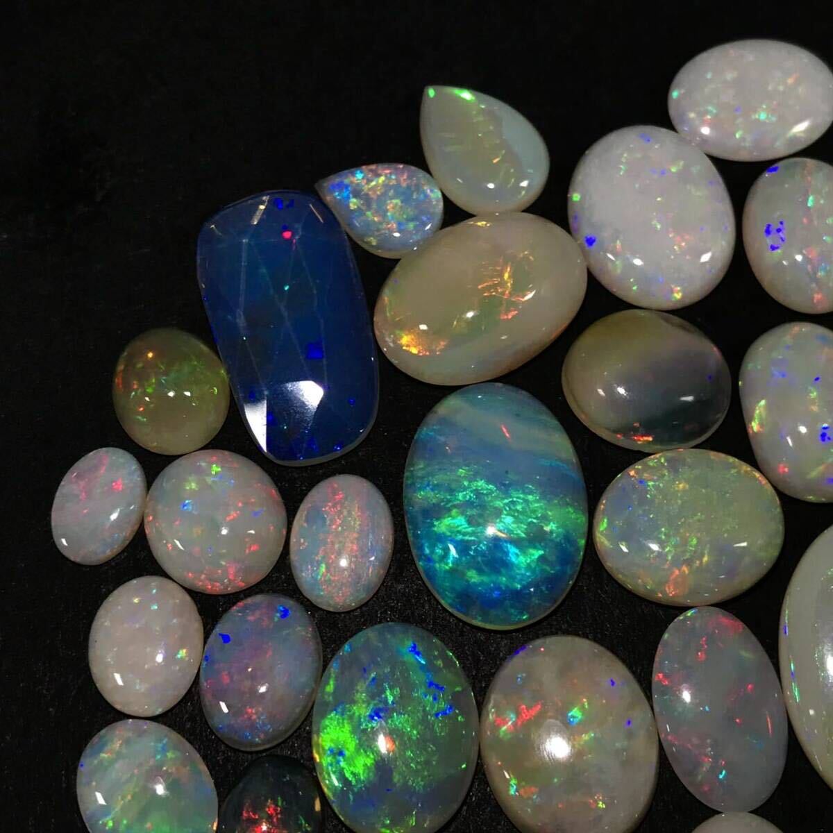 遊色効果!!(天然オパールおまとめ)m 100ct ルース 裸石 宝石 ジュエリー jewelry opal 遊色 water fire white i①_画像2