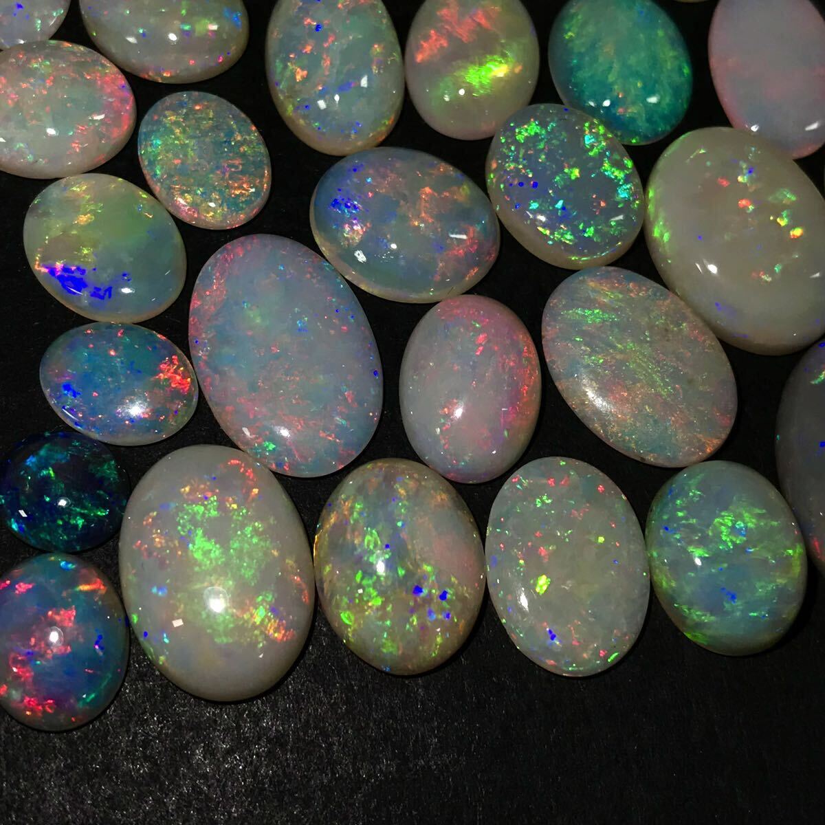 遊色効果!!(天然オパールおまとめ)m 100ct ルース 裸石 宝石 ジュエリー jewelry opal 遊色 water fire white i②_画像1