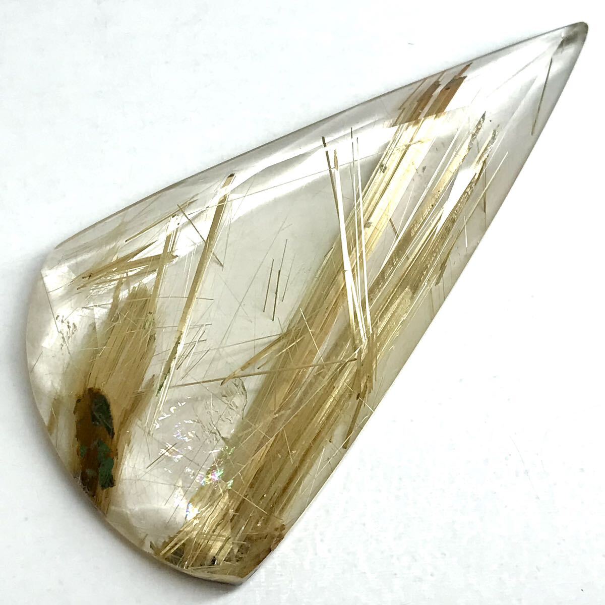 60ctUP!!( натуральный ruchire.tedo кварц 60.535ct)m примерно 56.0×29.2mm разрозненный камни не в изделии rutilequartz рутил so-ting есть драгоценнный камень ювелирные изделия i