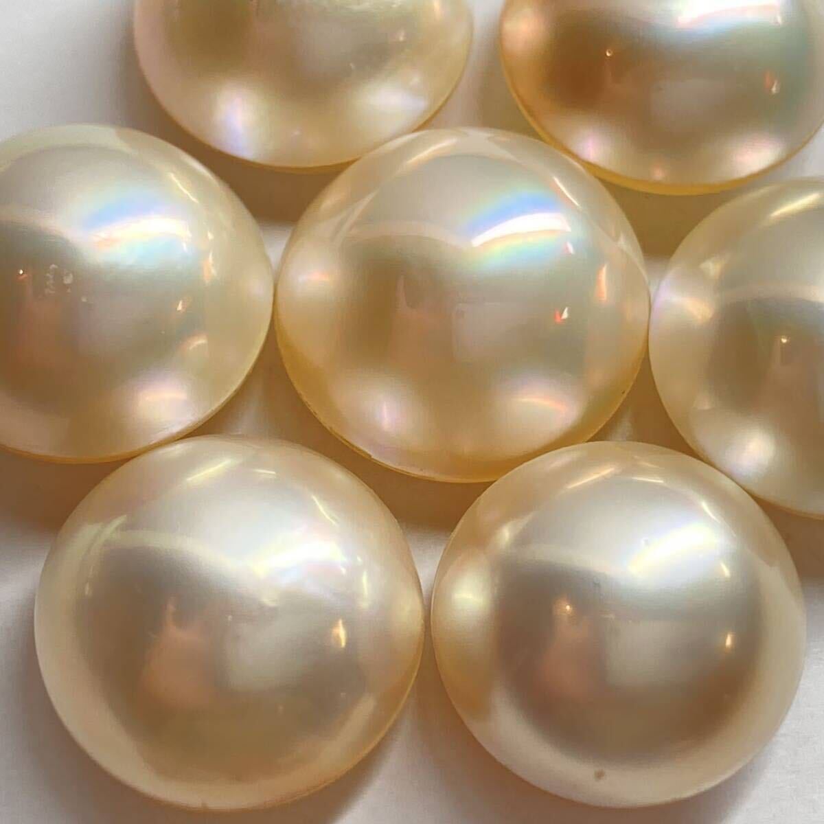 (マベパール7点おまとめ)m 約13.4-14.1mm 12g/60ct pearl パール 半円真珠 ジュエリー jewelry 裸石 宝石 EB1 K_画像1