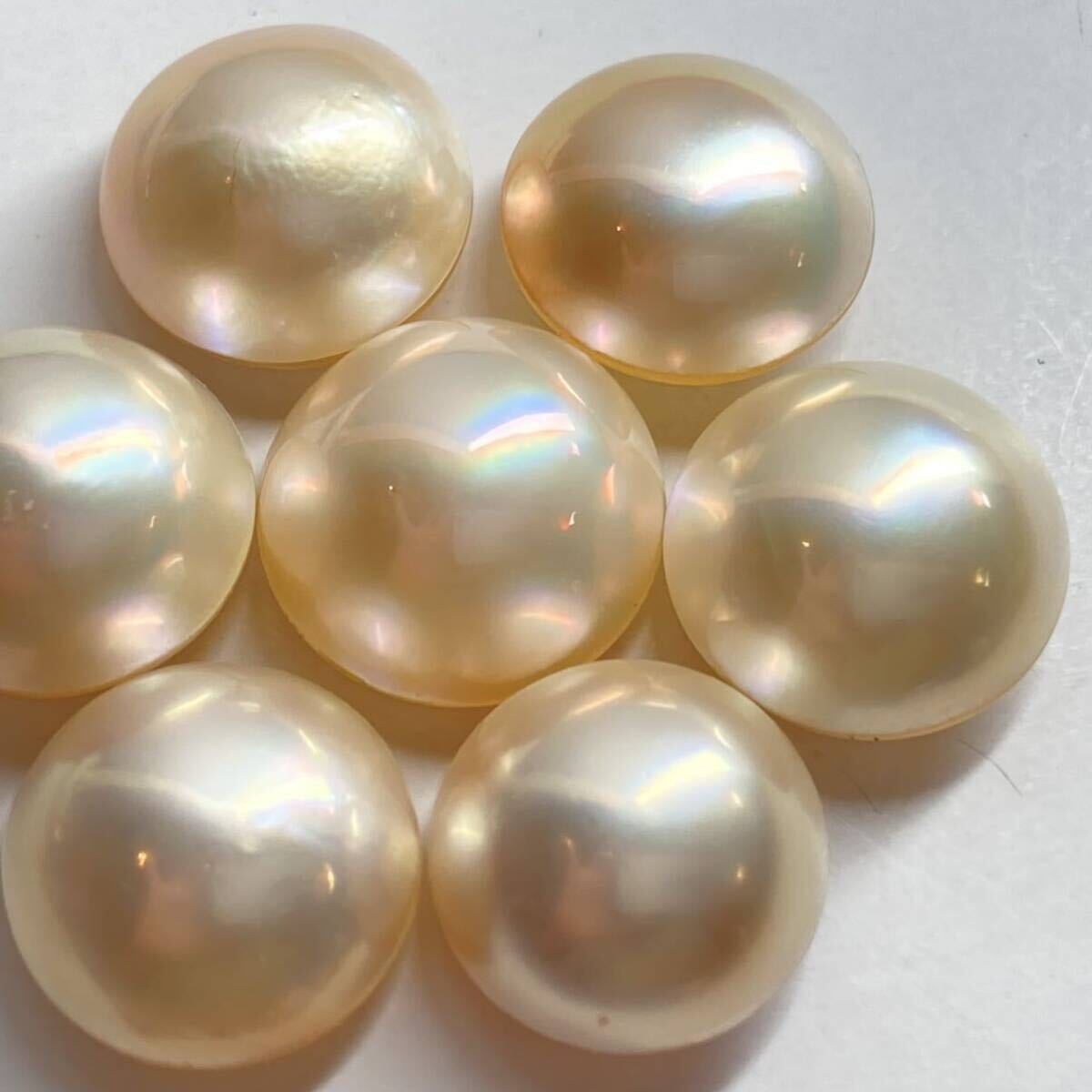 (マベパール7点おまとめ)m 約13.4-14.1mm 12g/60ct pearl パール 半円真珠 ジュエリー jewelry 裸石 宝石 EB1 K_画像3