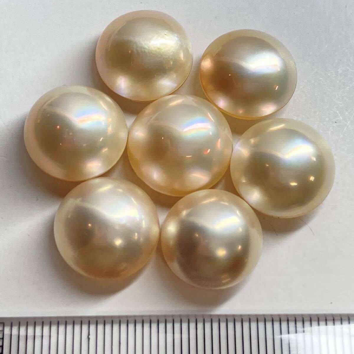 (マベパール7点おまとめ)m 約13.4-14.1mm 12g/60ct pearl パール 半円真珠 ジュエリー jewelry 裸石 宝石 EB1 K_画像4
