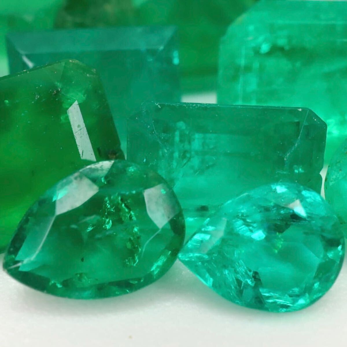 (天然エメラルドおまとめ50ct)m ルース 裸石 宝石 ジュエリー jewelry emerald beryl ベリル 緑玉 K②_画像3