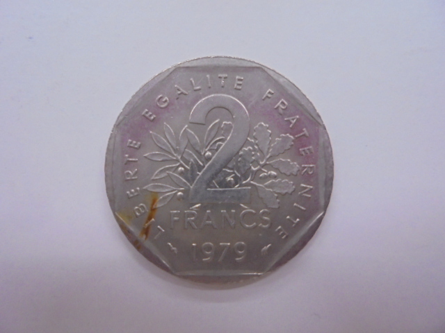 【外国銭】フランス 2フラン ニッケル貨 1979年 古銭 硬貨 コイン ②_画像1