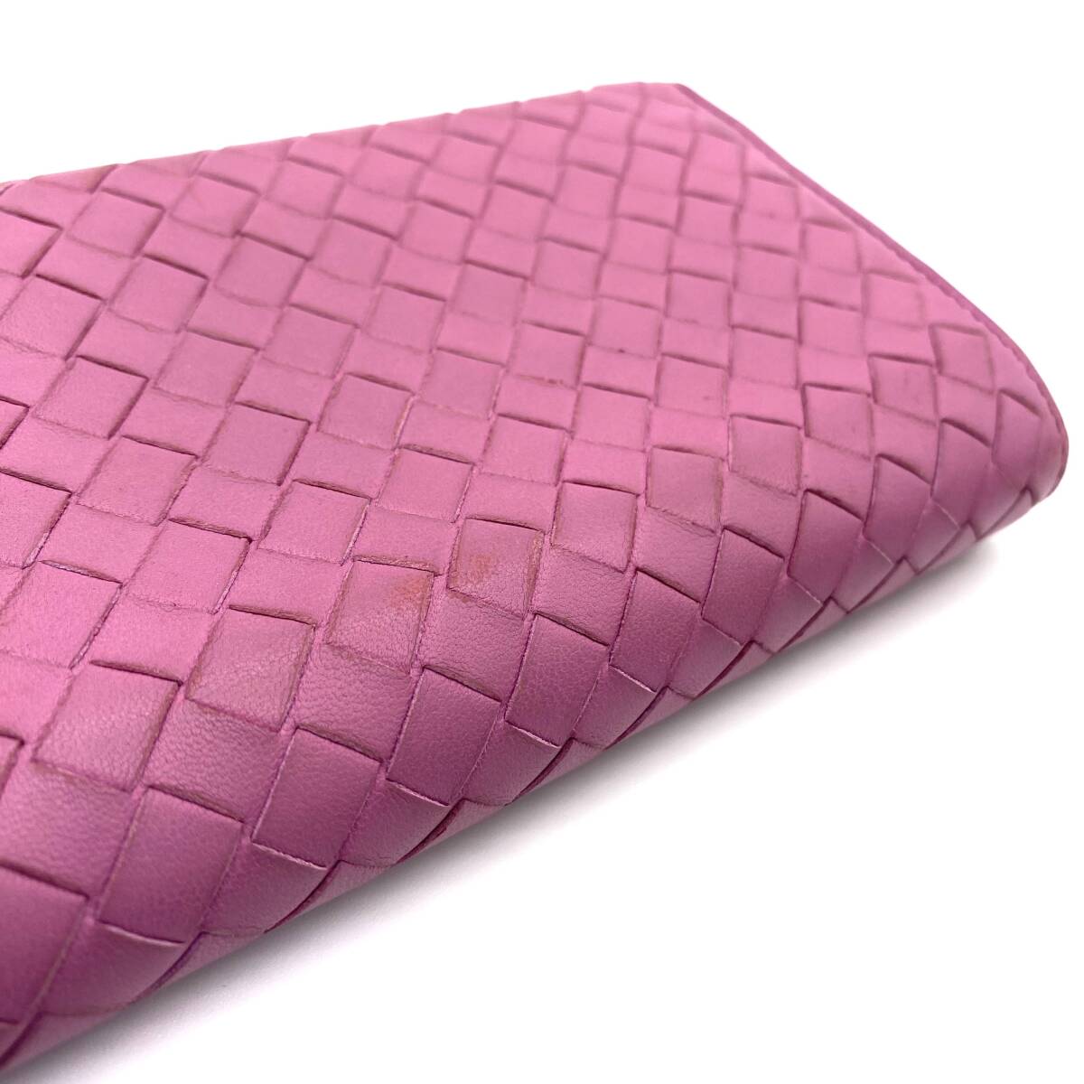 Bottega Veneta Intrecciato Round Zip Wallet Pink ボッテガ イントレチャート ラウンドジッパー 財布
