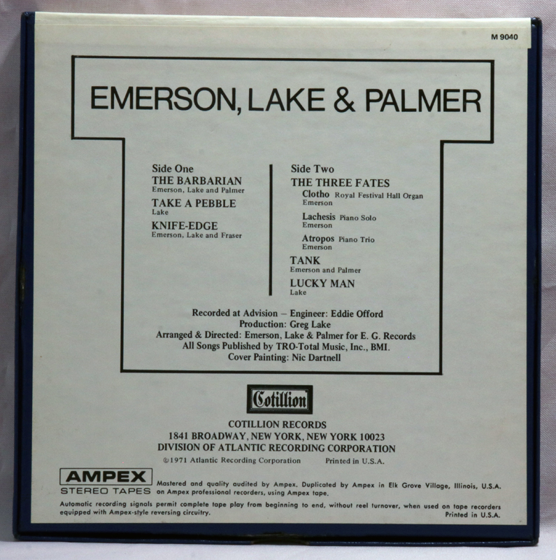 ★ キラーサウンド 4-TRACK 19cm オープンテープ美再生 ★ 轟音ラッキーマン【US ORIG 1971年 AMPEX】ELP / Emerson Lake & Palmer ♪ 美品の画像2