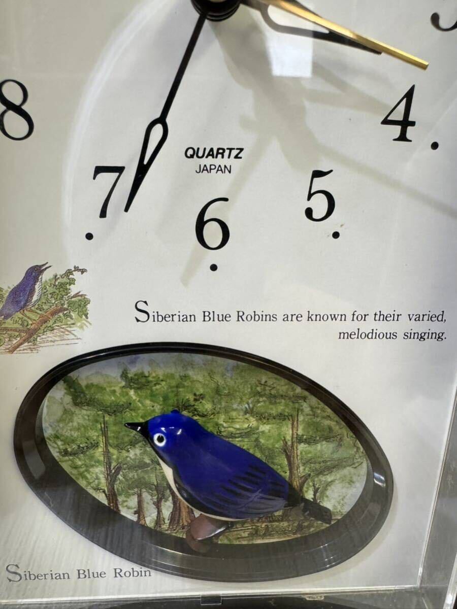 置時計 置き時計 日本製 QUARTS メロディ時計 鳥 鳴き声 難あり TWINBIRD_画像2