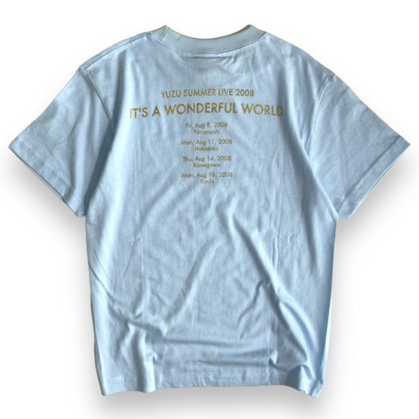 希少 ゆず SUMMER LIVE 2008年 IT'S A WONDERFUL WORLD Tシャツ レディース 水色 トップス カットソー　YUZU ライブ　ツアー TEE_画像4