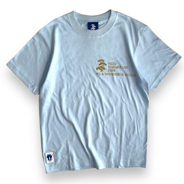 希少 ゆず SUMMER LIVE 2008年 IT'S A WONDERFUL WORLD Tシャツ レディース 水色 トップス カットソー　YUZU ライブ　ツアー TEE_画像1