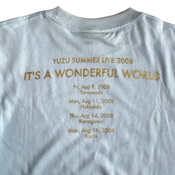 希少 ゆず SUMMER LIVE 2008年 IT'S A WONDERFUL WORLD Tシャツ レディース 水色 トップス カットソー　YUZU ライブ　ツアー TEE_画像5
