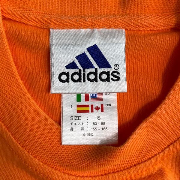 国内正規 adidas アディダス 半袖 刺繍 ロゴ Tシャツ 丸首 3ストライプス 3本ライン TEE トップス S オレンジ EQUIPMENT LOGO_画像6