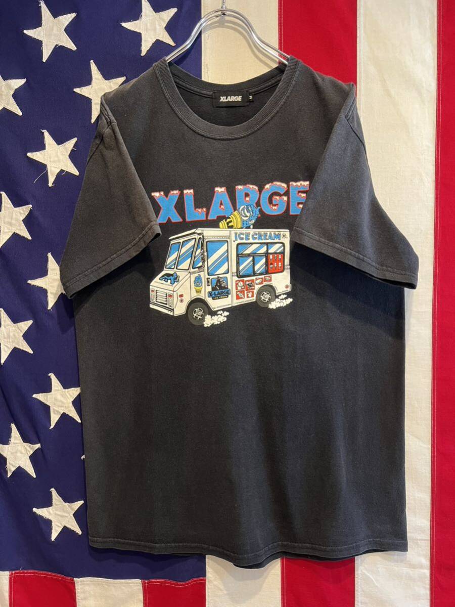 ★XLARGE★エクストララージ★フェスティバルスタッフTシャツ★アイスクリーム★両面プリント★半袖Tシャツ★ブラック★黒★Mサイズ★の画像3