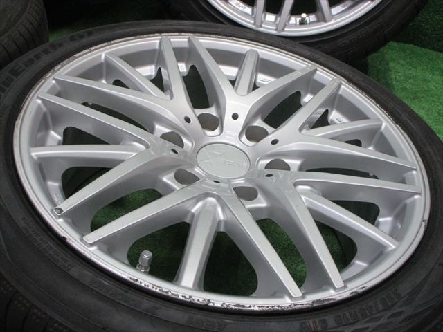 中古 ホイールタイヤ 4本 225/45R18 2019年製 8分山 ワーク エクストラップ CVM ラジアル タイヤ ピンソ PS91_画像3