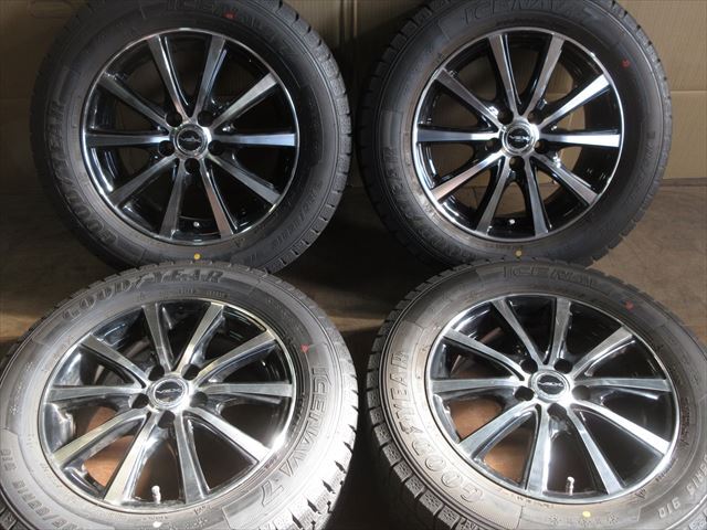 中古 ホイールタイヤ 4本 195/65R15 2020年製 8分山 VEX スタッドレス タイヤ GY アイスナビ7_画像1