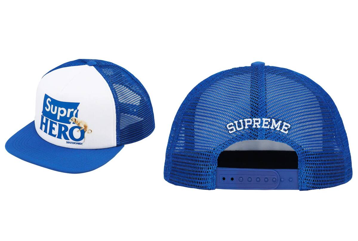 【￥100～美中古 即決あり】Supreme×ANTIHERO Mesh Back 5-Panel Royal／アンタイヒーロー メッシュバック5パネルキャップ 青の画像2