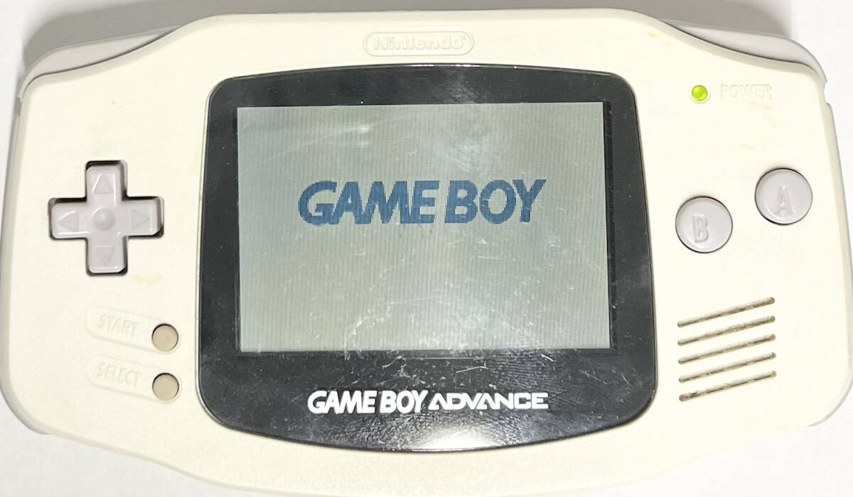 GBA ゲームボーイアドバンス 本体 ホワイト AGB-001 Nintendo ニンテンドー 任天堂 ソフト3本付き 通電 動作確認済 ジャンク_画像2