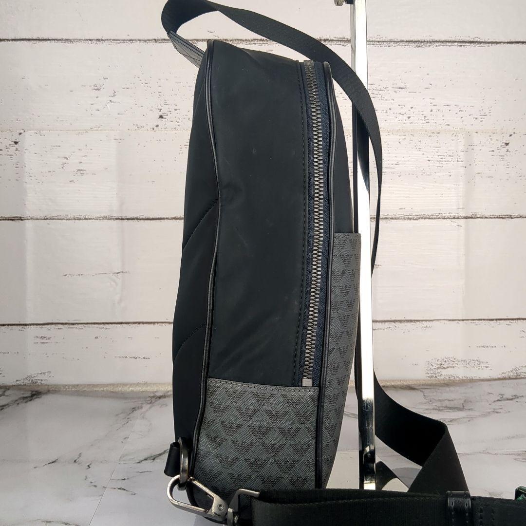  популярный / наклонный .. Emporio Armani EMPORIO ARMAN общий рисунок Cross корпус корпус сумка плечо PVCbai цвет черный серый 