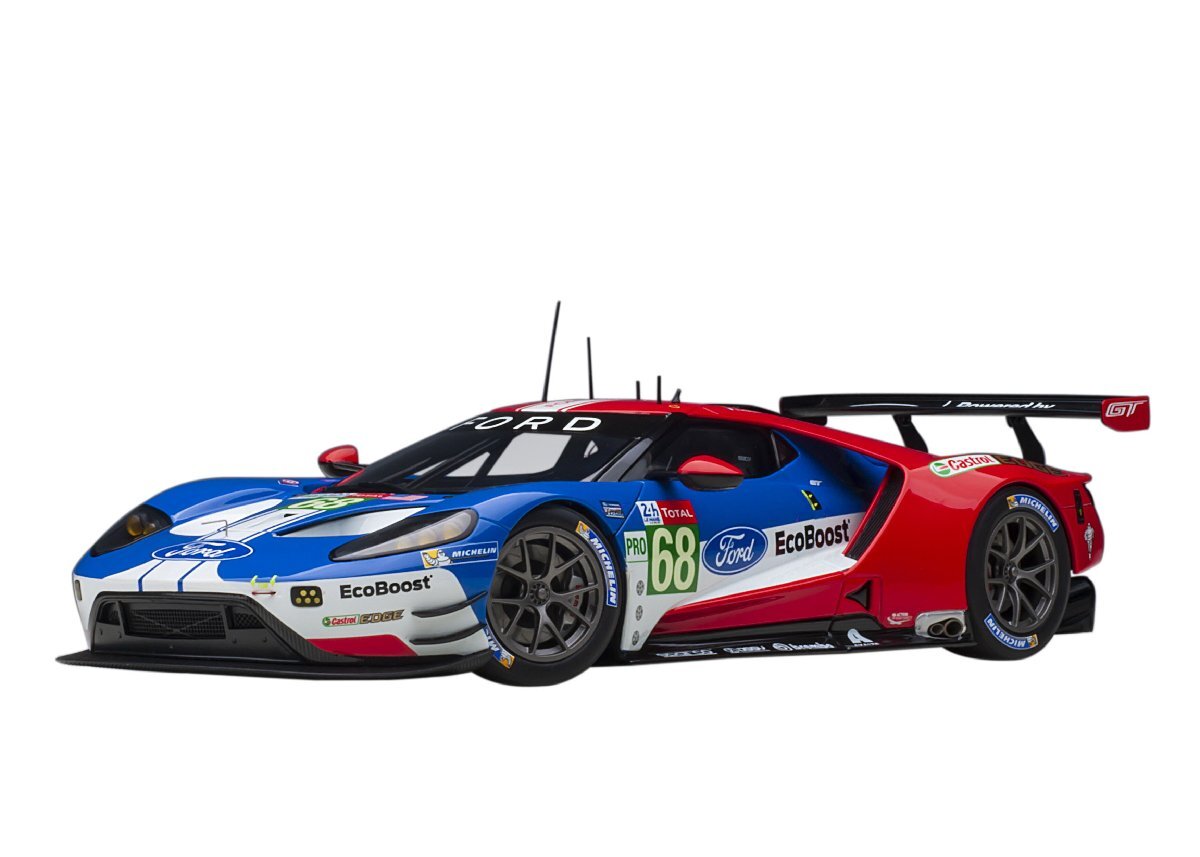 AUTO art 81912 1/18 Ford GT 2019 #68 (ru* man 24 час гонки LMGTE Pro Class )( голубой | белый | красный )