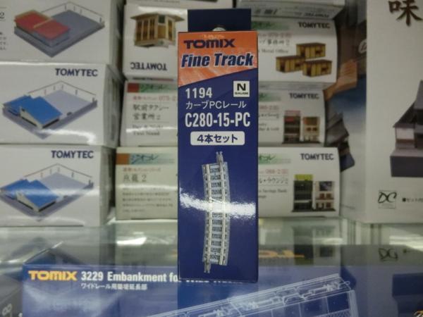 トミックス　1194　カーブＰＣレールＣ２８０-１５-ＰＣ（Ｆ）（４本セット）_画像1