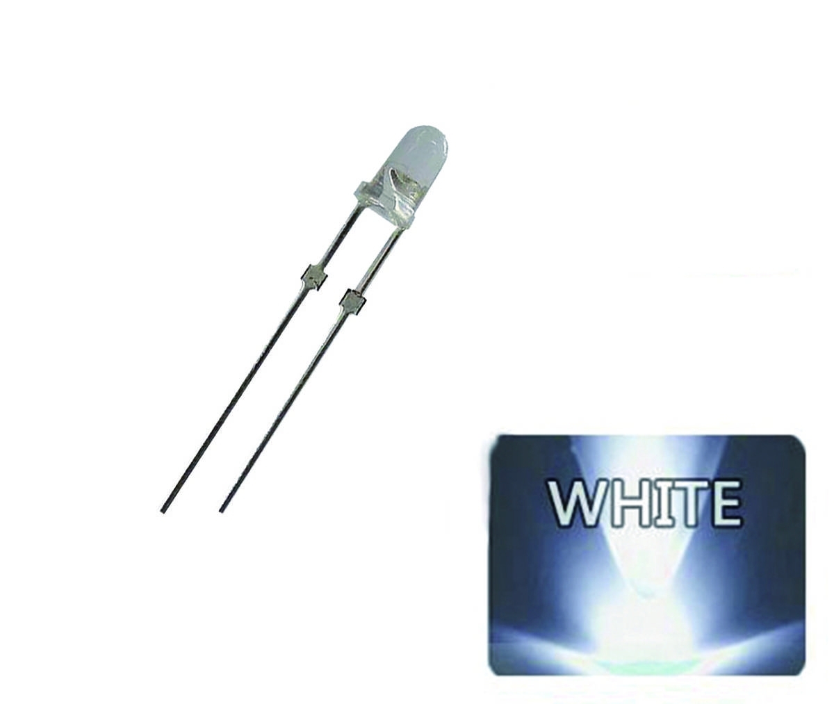 3mm 砲弾型 LED 白色 20個セット_画像1