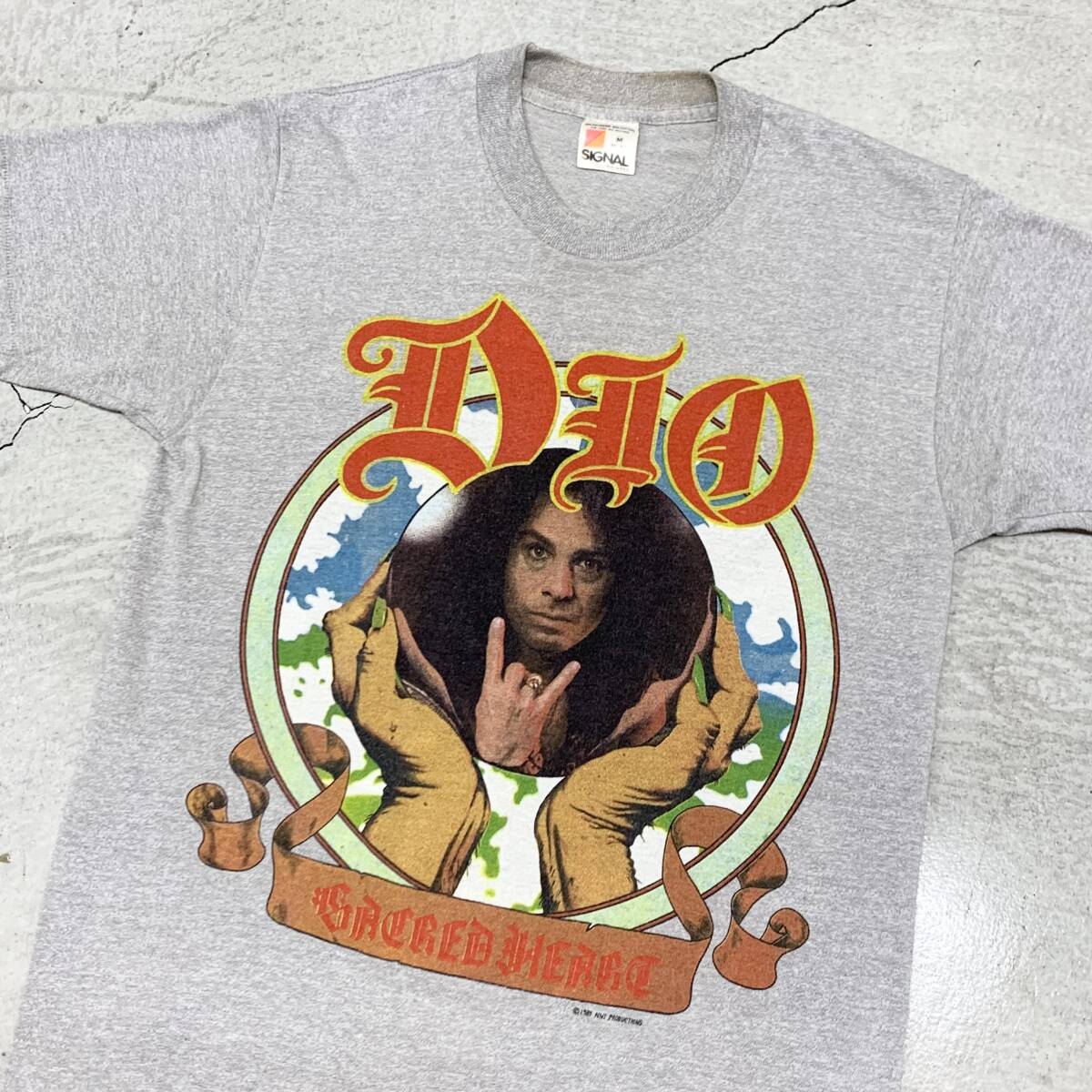 80s DIO ディオ USA製 SACRED HEART ８５年ツアー Ｔシャツ ビンテージ バンド ロック M/CR_画像1