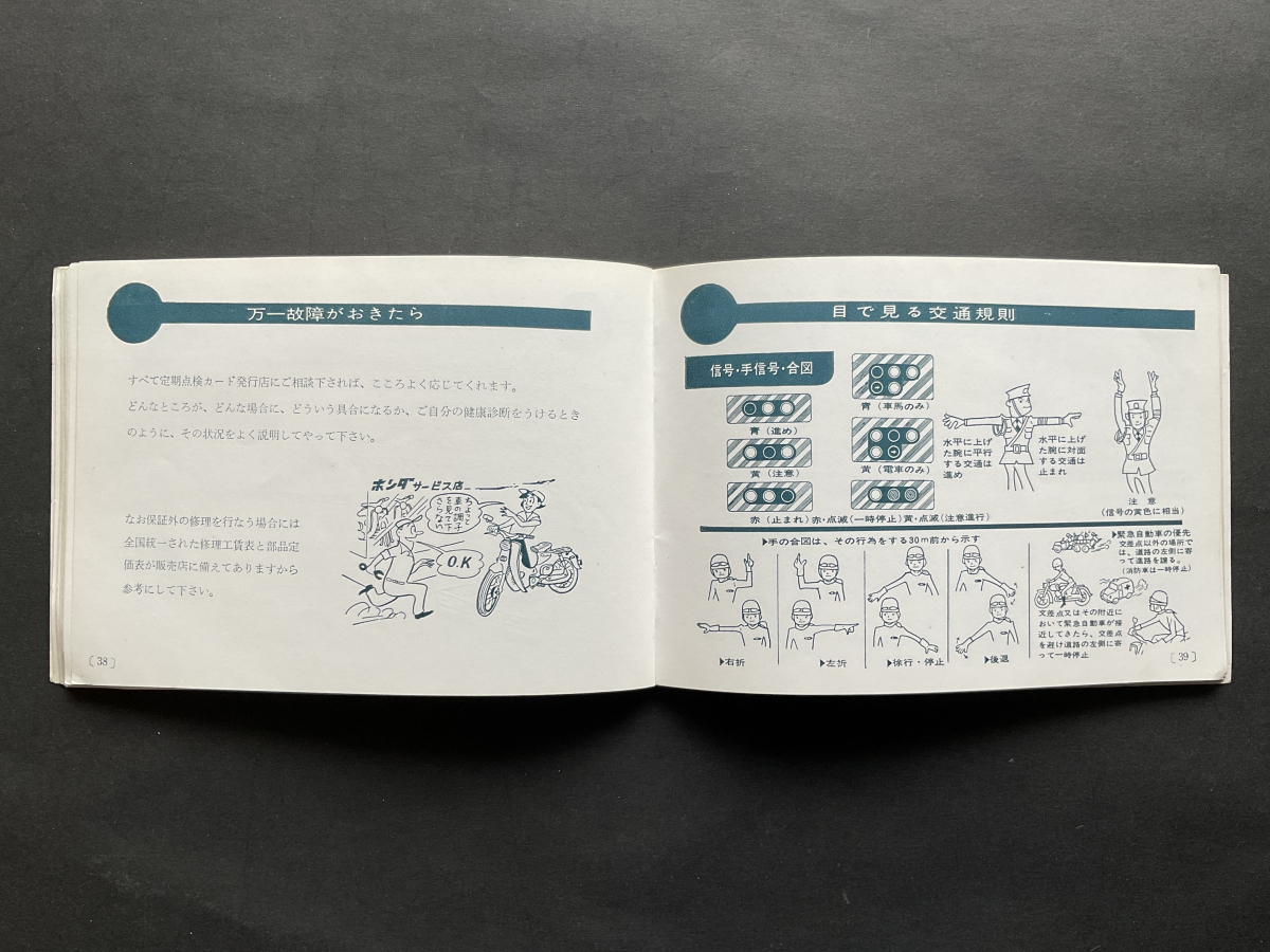 ホンダ スーパーカブ C100 C105 型 取扱説明書・64ページ+1枚・本田技研工業・昭和38年発行_画像6