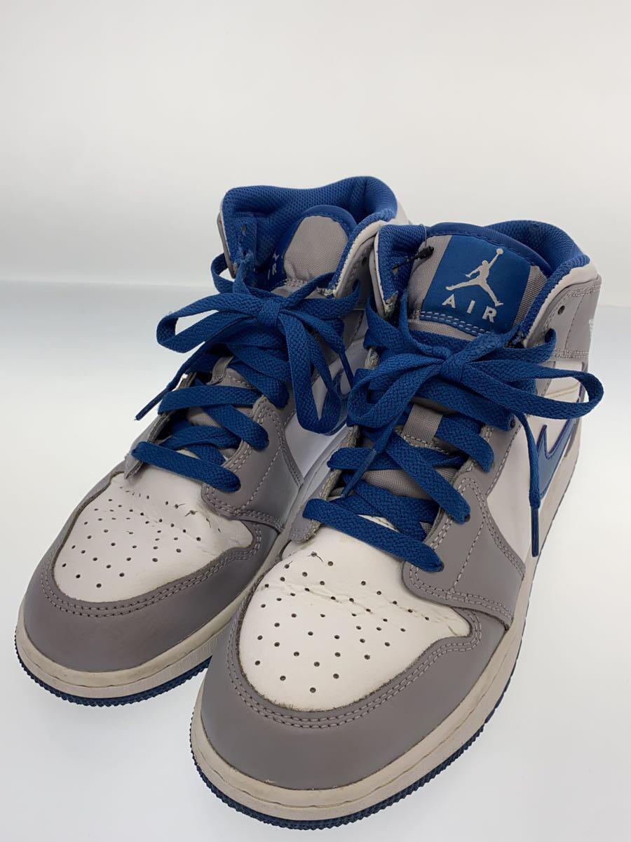 NIKE◆AIR JORDAN 1 MID_エアジョーダン 1 ミッド/24.5cm/GRY/※ヒビ割れあり_画像2