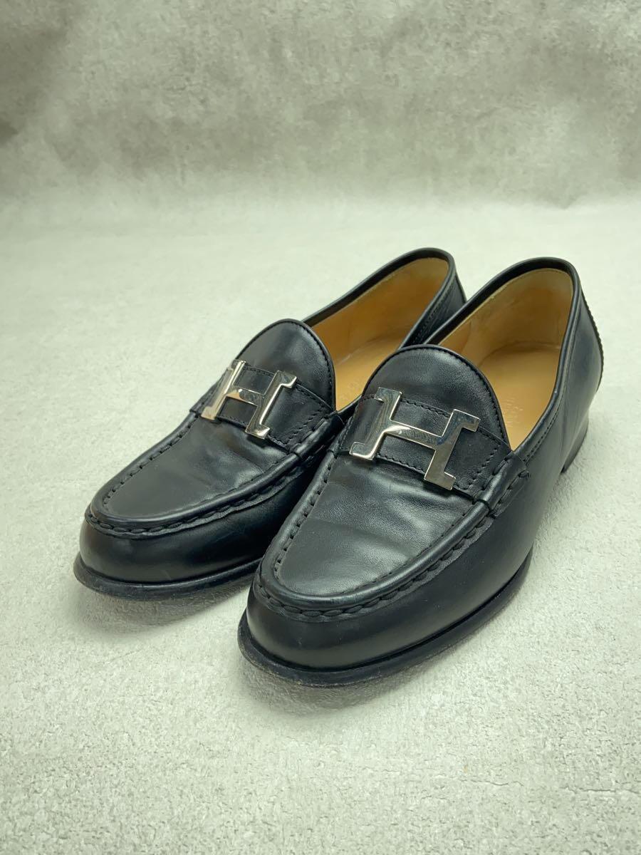 HERMES◇ローファー/34.5/BLK/ロゴモチーフ HERMES◇ローファー/34.5/BLK/ロゴモチーフ
