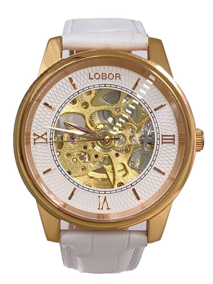 LOBOR* self-winding watch wristwatch / analogue / leather /WHT/WHT/SS
