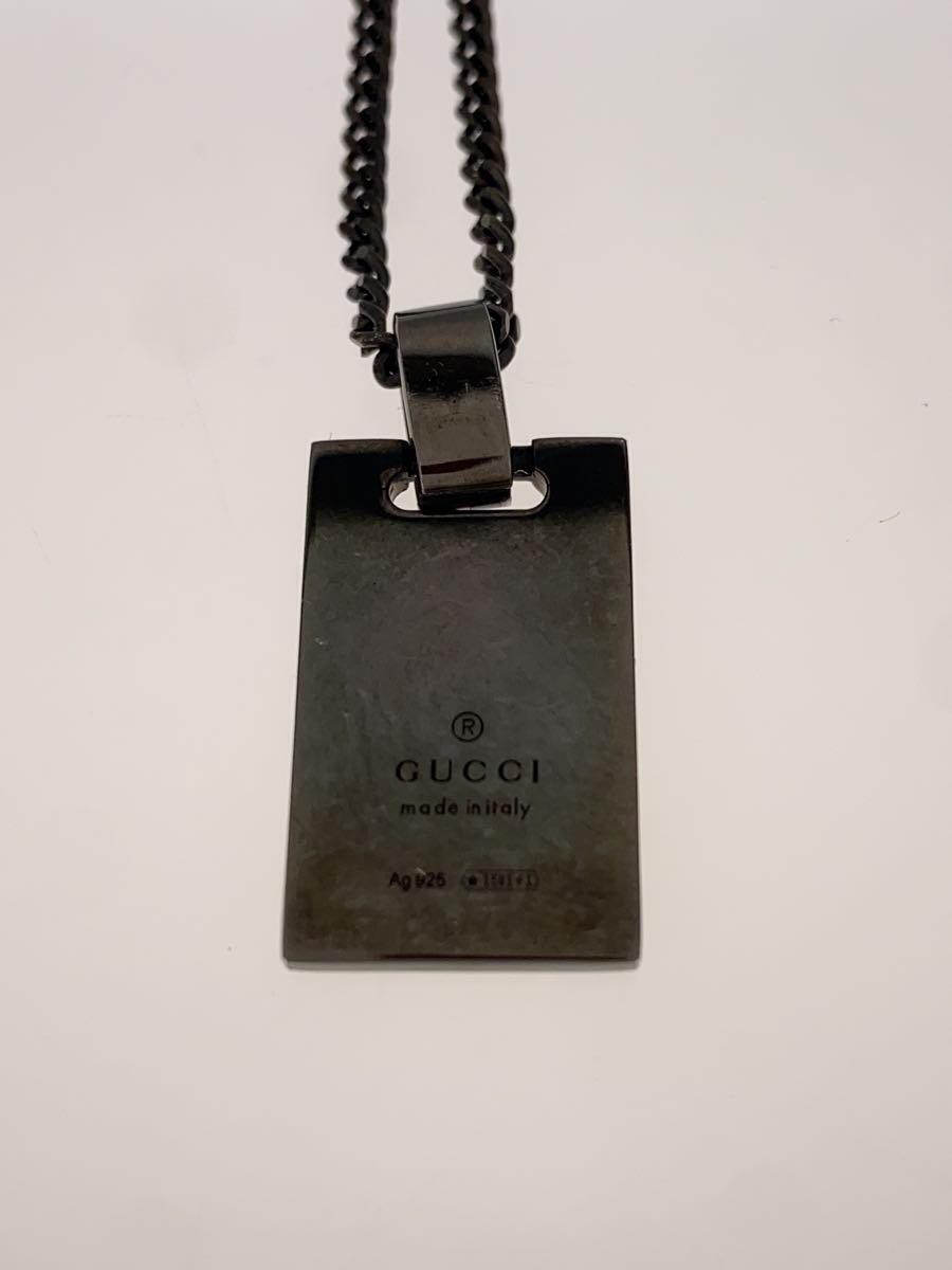 GUCCI◆ディアマンテプレート/ネックレス/SV925/BLK/トップ有/メンズ_画像5