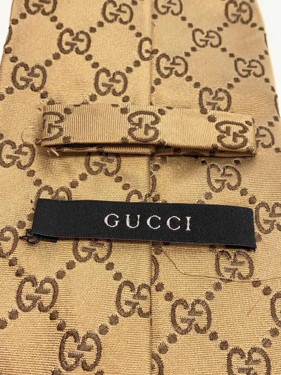 GUCCI◆ネクタイ/シルク/BEG/メンズ_画像3