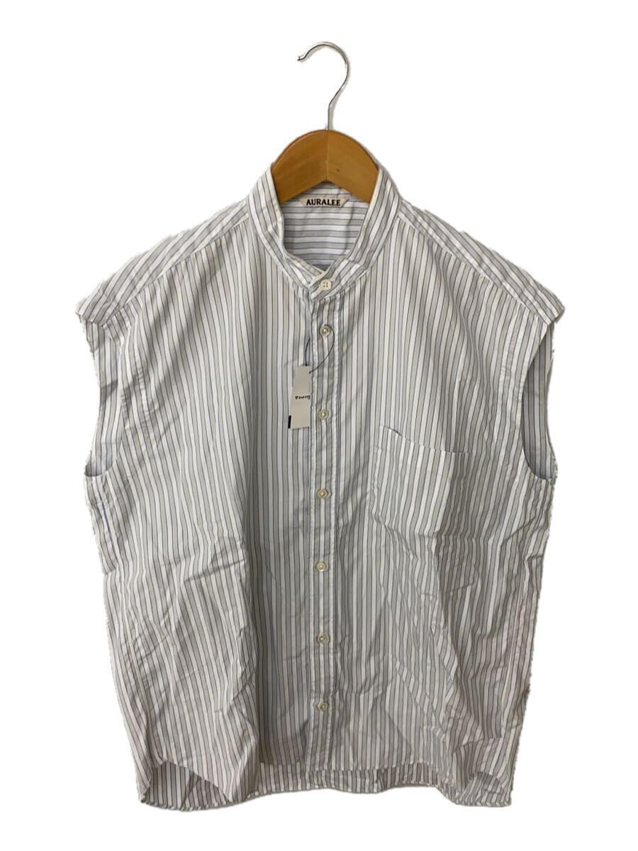 AURALEE* sleeveless shirt /0/ cotton /WHT/ stripe /A20SS04TS