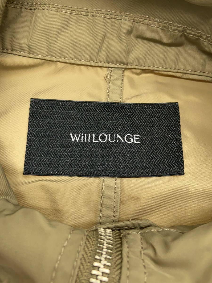 Will LOUNGE◆ジャケット/M/ポリエステル/KHK/無地/WLG82COT015TY_画像3