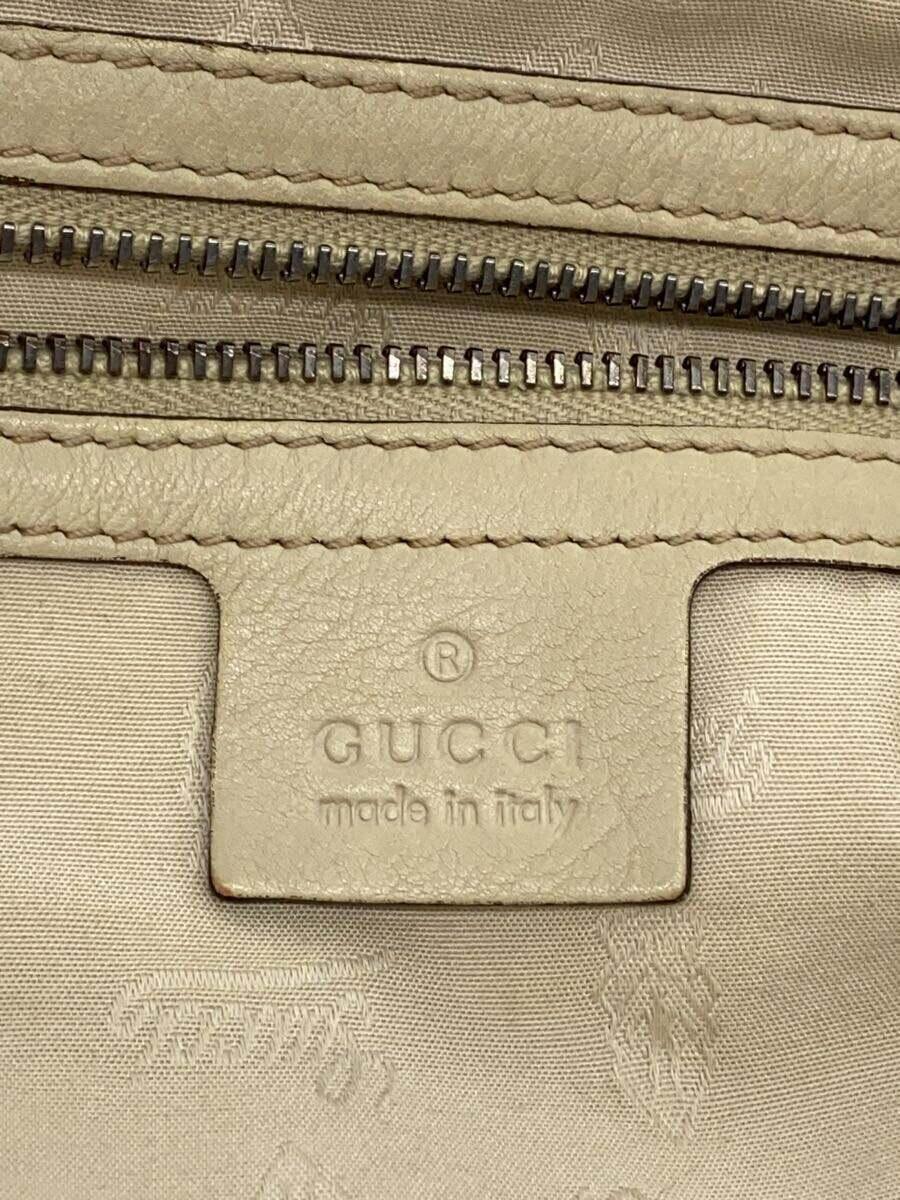 GUCCI◆トートバッグ/レザー/クリーム/総柄/229852/493075/ホースビット/GG_画像5