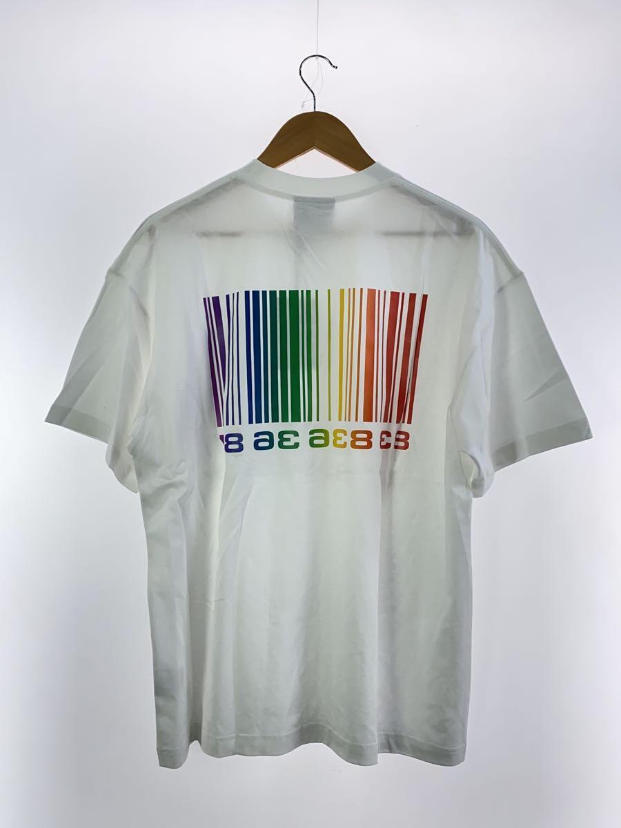 VTMNTS◆barcode-print crew-neck T-shirt/Tシャツ/S/コットン/WHT/プリント_画像2