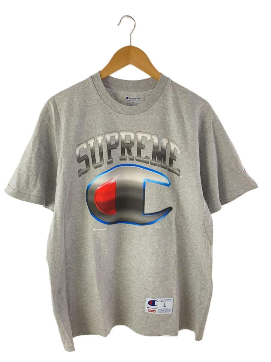 Supreme◆19SS/Championコラボ/Tシャツ/L/コットン/GRY/プリント_画像1