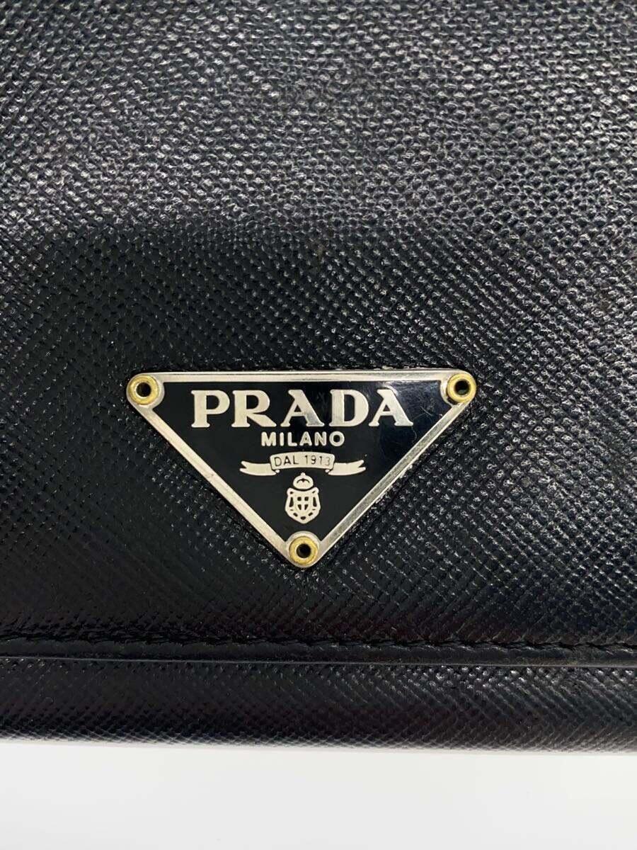 PRADA◆長財布/レザー/BLK/メンズ_画像3