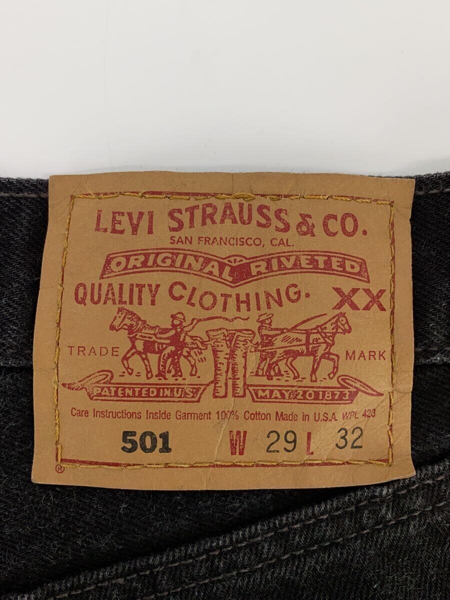 Levi’s◆ストレートパンツ/USA製/29/コットン/BLK/6501-0660_画像4