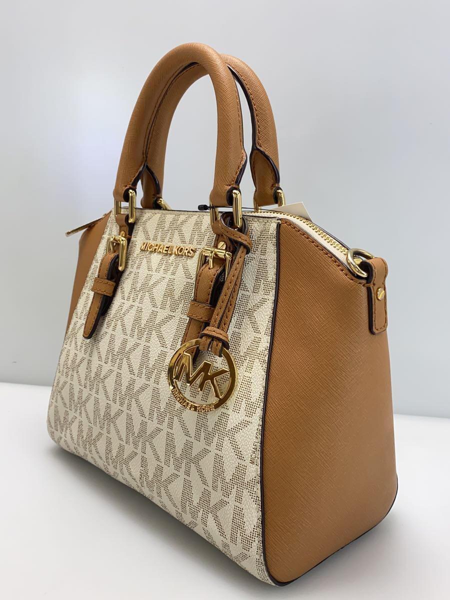 MICHAEL MICHAEL KORS◆ショルダーバッグ/レザー/ホワイト/ブラウン/35S7GC6M8B/シアラ/ミディアム/メッセンジャー_画像2