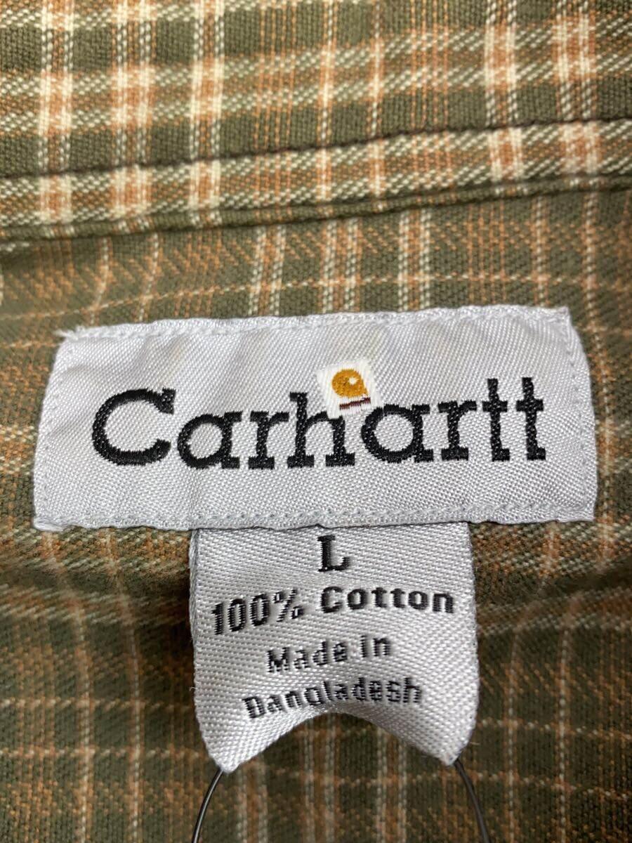 Carhartt◆Canvas Flannel Shirt Jacket/L/コットン/ブラウン/s96dkb//_画像3