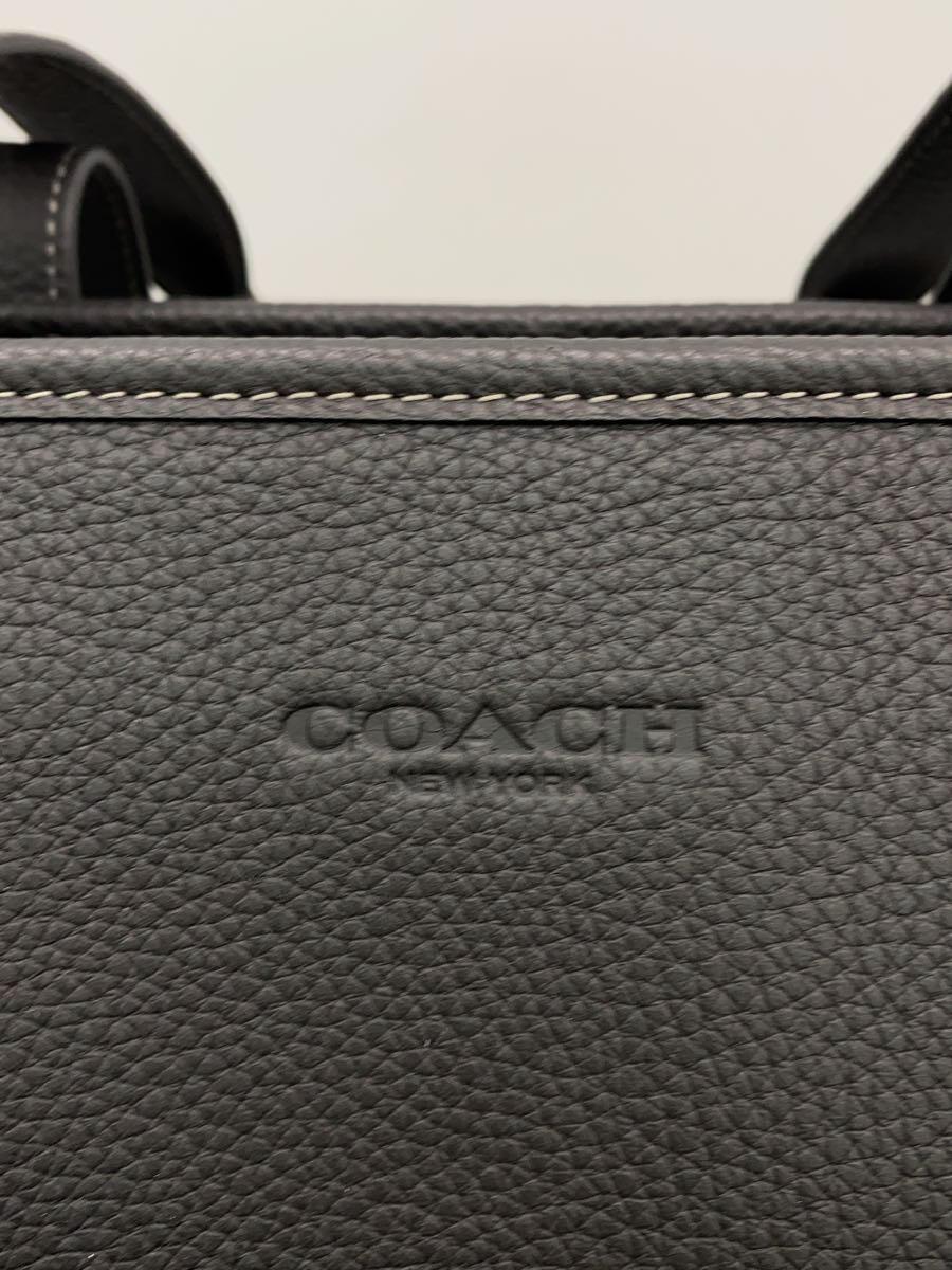 COACH◆サリバントート/トートバッグ/レザー/BLK/無地/C9876_画像5