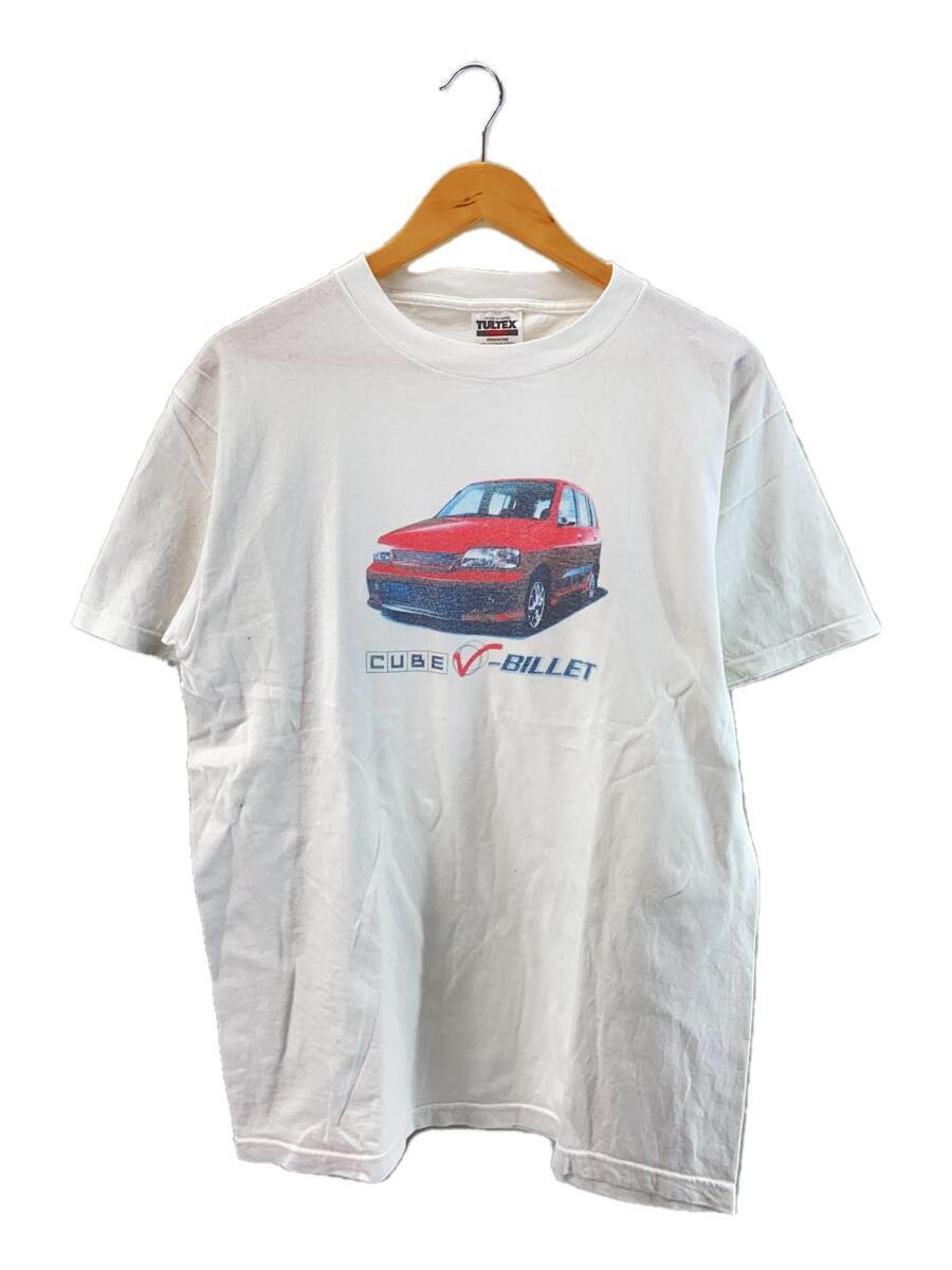 TULTEX◆90S/CUBE BILLET/Tシャツ/L/コットン/WHT/プリント_画像1