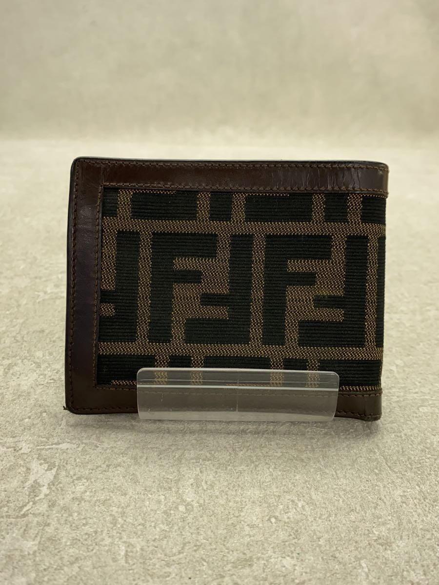 FENDI◆ズッカ柄/2つ折り財布/レザー/BRW/メンズ_画像2