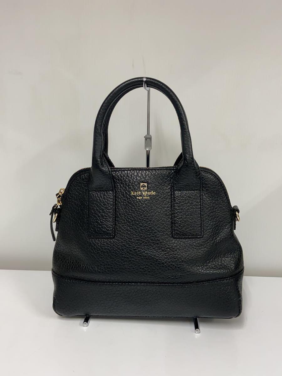 kate spade new york◆ハンドバッグ/レザー/BLK/無地_画像1