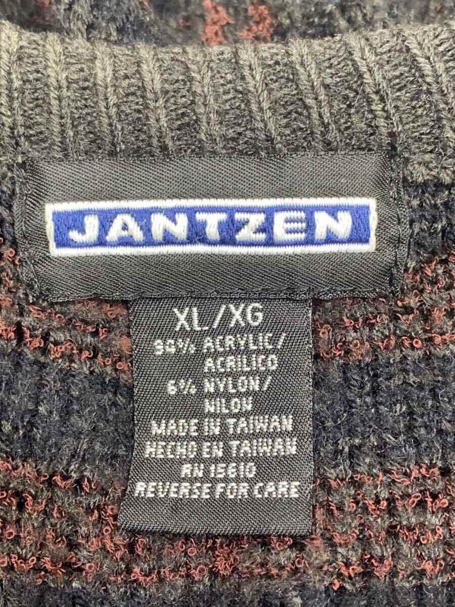 Jantzen◆カーディガン(厚手)/XL/アクリル/GRY/総柄_画像3