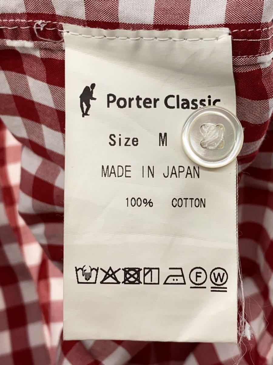 Porter Classic◆半袖シャツ/M/コットン/RED/チェック/kerouac//_画像3