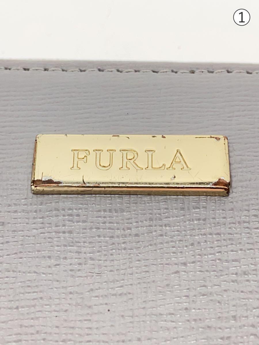 FURLA◆2つ折り財布/-/GRY/無地/レディース_画像3