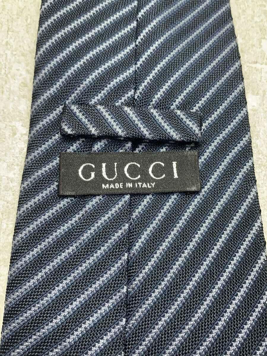 GUCCI◆ネクタイ/シルク/NVY/メンズ_画像3